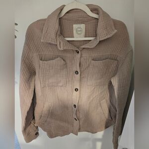 Stoosh Women's Textured Utility Jacket in Taupe